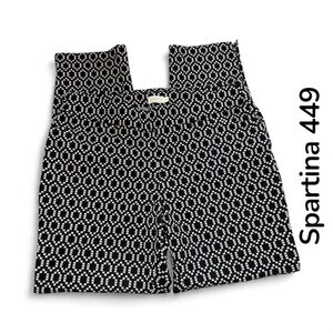 Spartina 449 Pull-On Maren Pants Black and White Patterned